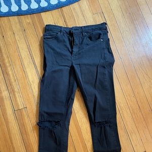 Womens Top Shop Jamie black ripped high waisted